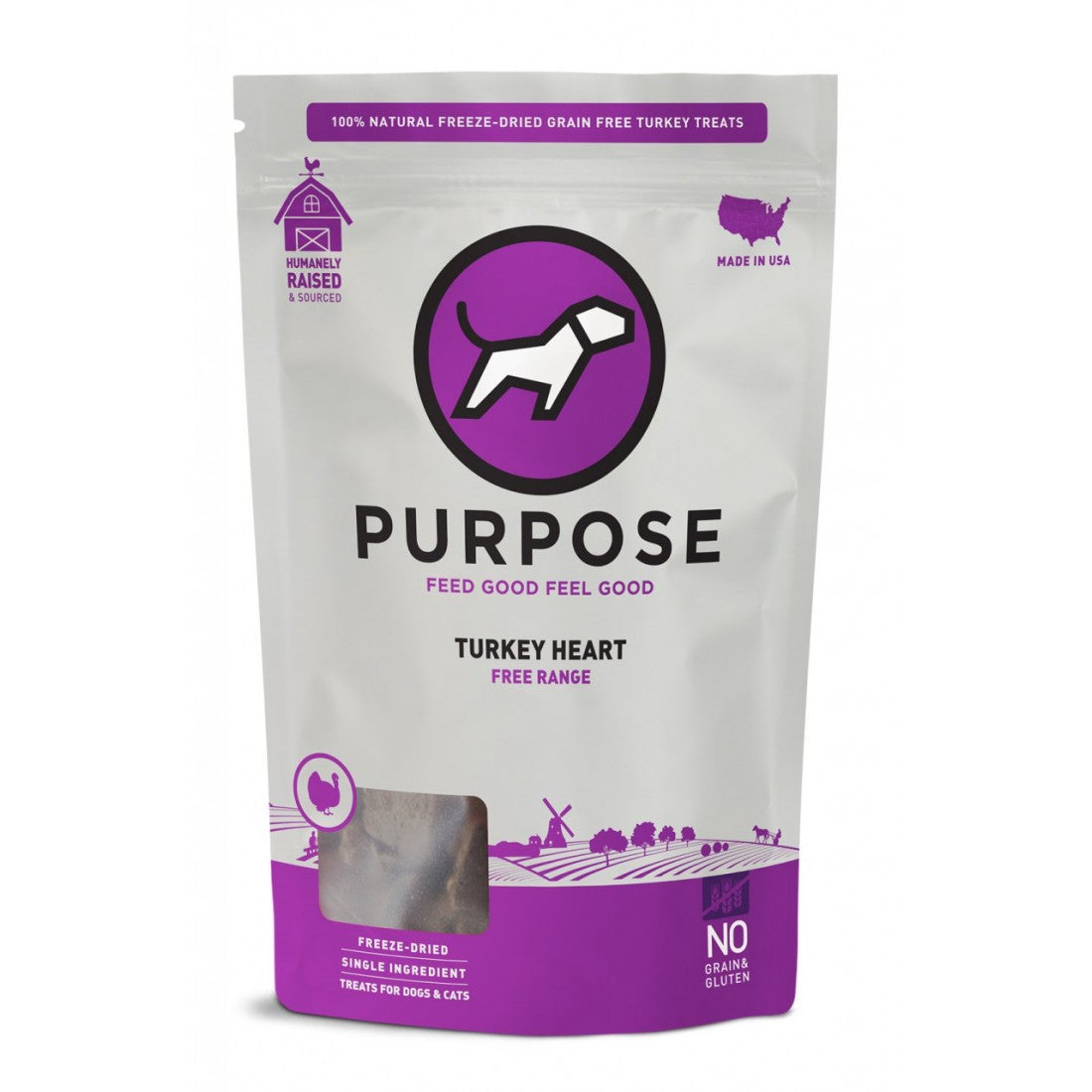 PURPOSE火雞心臟凍乾小食3OZ (貓狗適用)