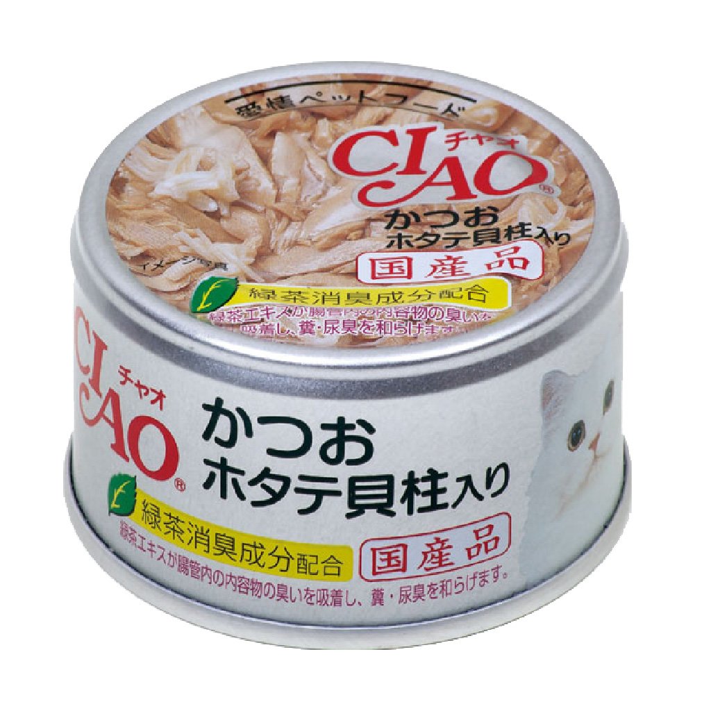 CIAO A-84 鰹魚+帶子貓罐 85g