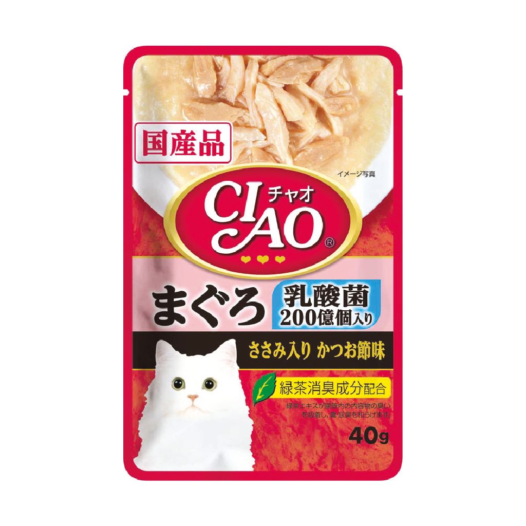 CIAO IC-301 吞拿魚+雞肉+鰹魚節味 (乳酸菌) 貓軟包 40g