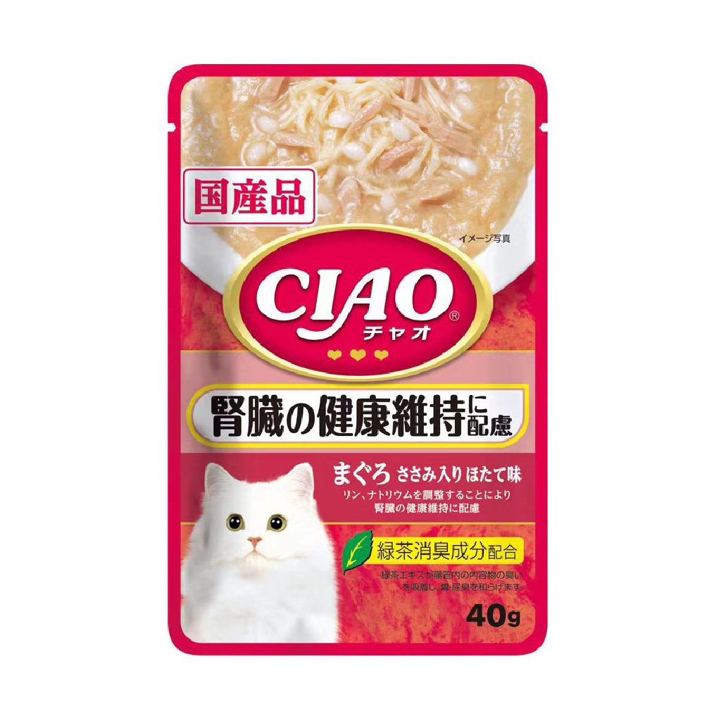 CIAO IC-321 吞拿魚+雞肉入+帶子味 (腎臟健康) 貓軟包 40g