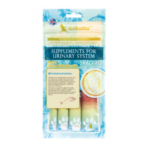 Astkatta Tuna & Chicken & Sea Bream Snackats 白鰹吞拿魚+新鮮走地雞肉+海鱸魚營養肉泥 (14gx4) 淺藍色