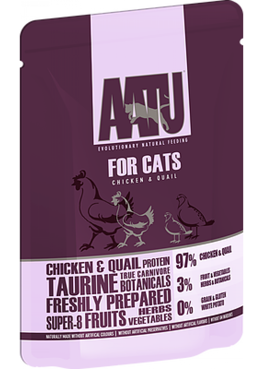 AATU Wet Cat Food Chicken and Quail Pouches 雞肉配鵪鶉 85g