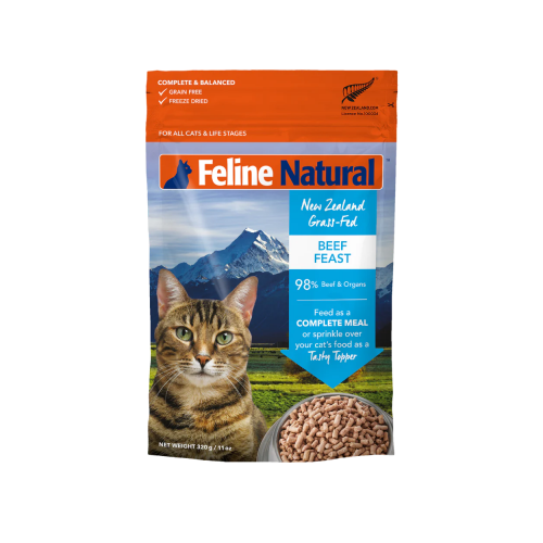 K9 F9 FELINE NATURAL 凍乾脫水糧 Freeze Dried Beef Feast For Cats 單一蛋白 牛肉盛宴 320g