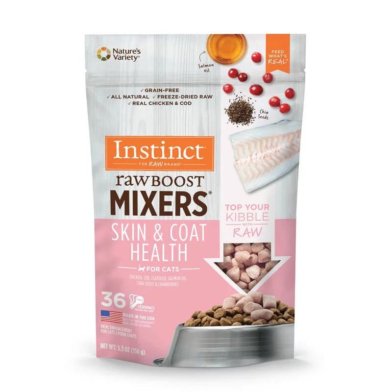 【Instinct】無穀物+凍乾生肉粒系列 - Mixers|皮膚毛髮 (貓) 5.5oz