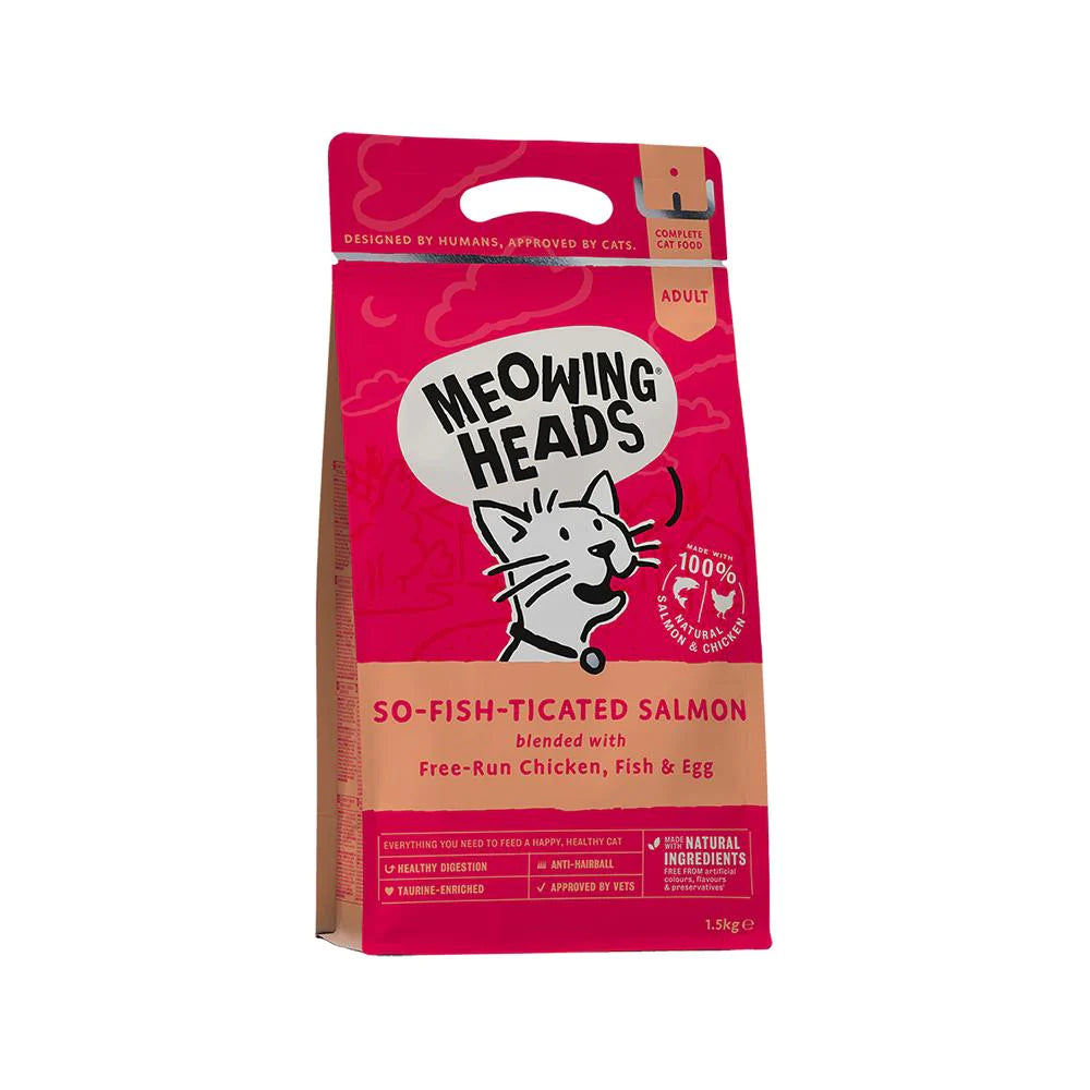 Meowing Heads 全天然成貓配方貓乾糧 - 三文魚、雞肉、鮮魚
