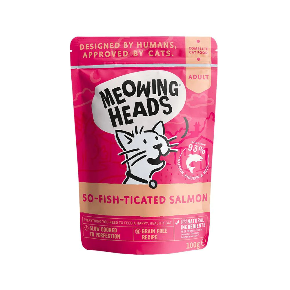 Meowing Heads 無穀物三文魚肉貓濕糧 - 三文魚、雞肉、牛肉