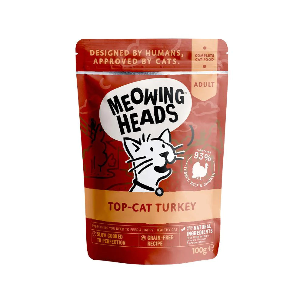 Meowing Heads 無穀物火雞肉貓濕糧 - 火雞肉、雞肉、牛肉