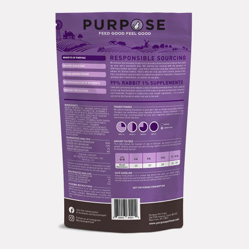 PURPOSE - CARNIVORE RABBIT FREEZE-DRIED RAW CAT FOOD 凍乾兔肉貓糧 9OZ(255G)