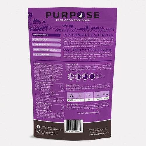PURPOSE - CARNIVORE TURKEY FREEZE-DRIED RAW CAT FOOD 凍乾火雞肉貓糧 9OZ(255G)