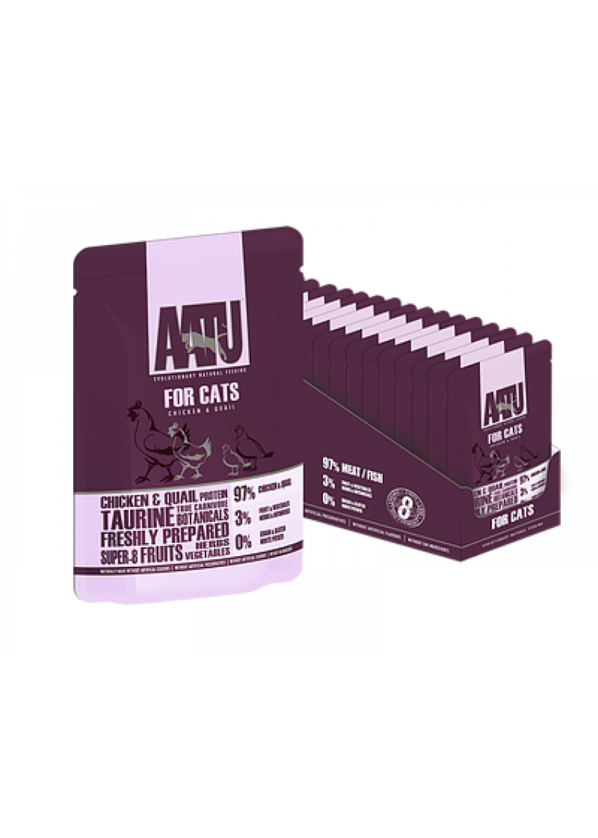 AATU Wet Cat Food Chicken and Quail Pouches 雞肉配鵪鶉 85g