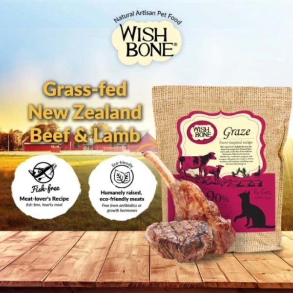 WISHBONE 威斯邦 - GRAZE 新西蘭無穀香草全貓糧 (草飼牛牛肉) 4lbs / 12lbs