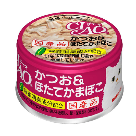 CIAO A-13 鰹魚+瑤柱棒貓罐 85g