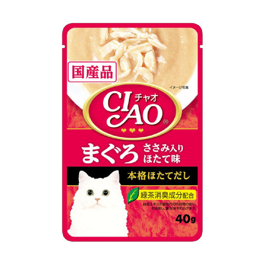 CIAO IC-201 吞拿魚+雞肉+帶子味 (帶子湯底) 貓軟包 40g