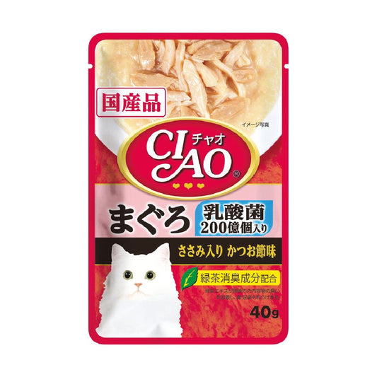 CIAO IC-301 吞拿魚+雞肉+鰹魚節味 (乳酸菌) 貓軟包 40g