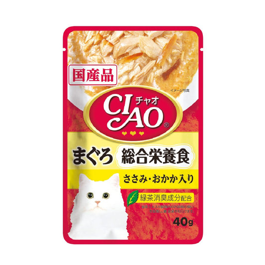 CIAO IC-305 吞拿魚+雞肉+木魚片貓軟包 (綜合營養食) 40g