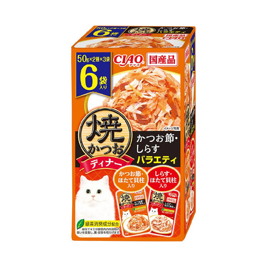 CIAO IC-395 燒鰹魚+木魚+白飯魚 貓軟包 (50g x6)