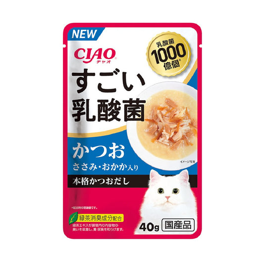 CIAO IC-432 [1000億個乳酸菌] 鰹魚+雞肉+木魚味貓軟包 40g