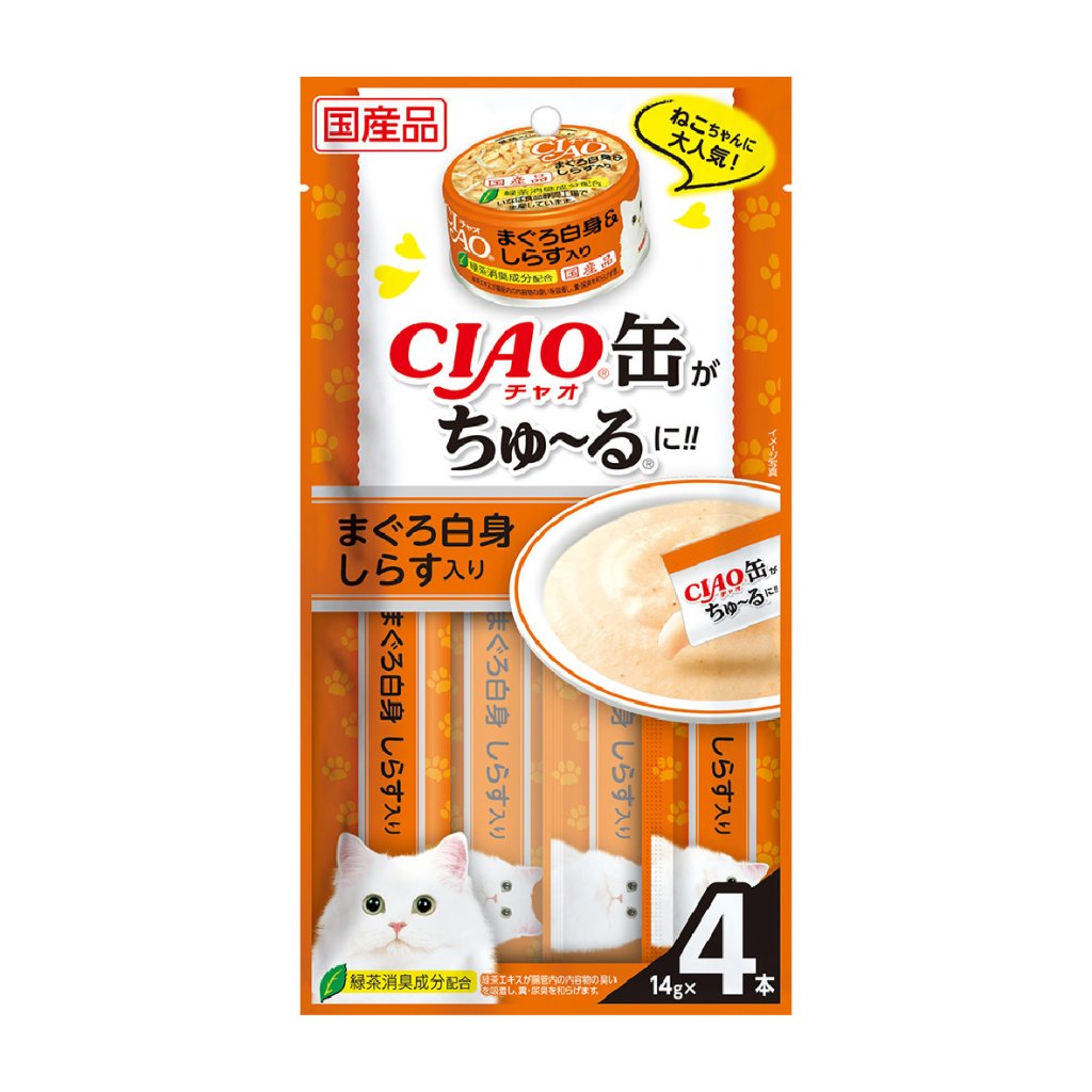 CIAO SC-352 [超奴-配A-02罐] 白身吞拿魚+白飯魚仔醬 (14g x4)