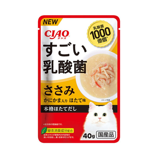 CIAO IC-436 [1000億個乳酸菌] 雞肉+蟹柳+帶子味貓軟包 40g