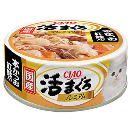 CIAO CC-65 [優等吞拿魚] 本鰹+紅鮭魚貓罐 70g