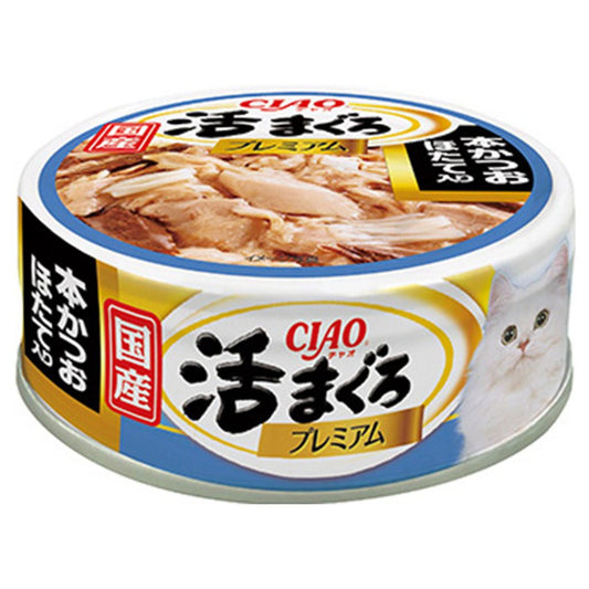 CIAO CC-64 [優等吞拿魚] 本鰹+帶子貓罐 70g