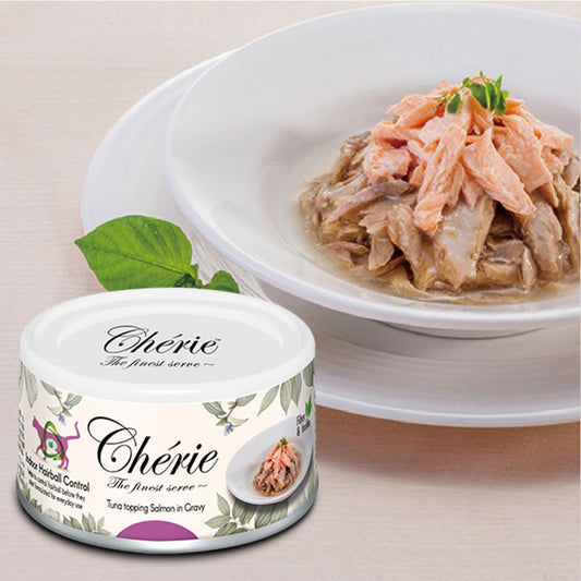 Cherie (吐毛)天然黃鰭吞拿魚佐三文魚80g CHT17304