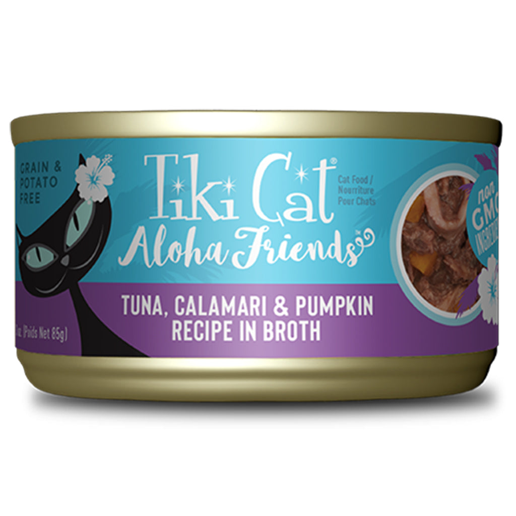 Tiki Cat Aloha Friends高纖有營吞拿魚南瓜魷魚貓主食罐 3 oz