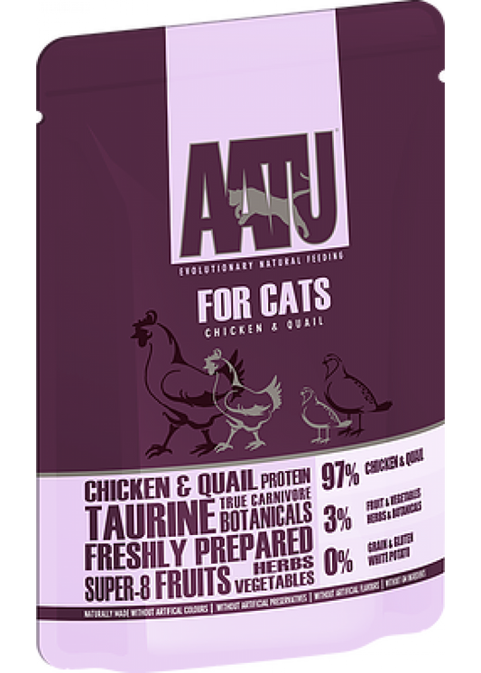 AATU Wet Cat Food Chicken and Quail Pouches 雞肉配鵪鶉 85g