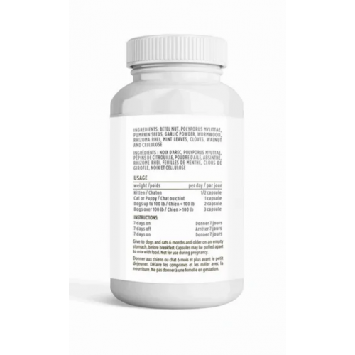 Holistic Blend / RAW Support [新裝: Cleanse 天然驅蟲素] (舊名: 楓葉 Natural Wormer 草本杜蟲藥) 30 Capsules [貓狗適用]