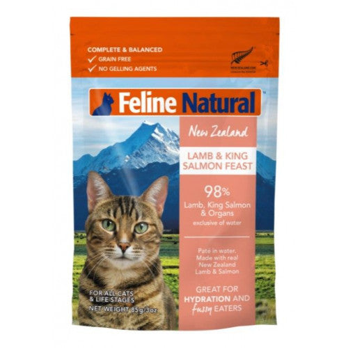 K9 F9 FELINE NATURAL 濕包 LAMB & KING SALMON FEAST POUCH 羊肉三文魚盛宴 85G
