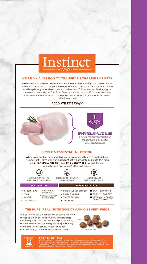 Nature's Variety Instinct Limited Ingredient Diet Rabbit Meal Formula  本能單一蛋白質無穀物(兔肉)配方糧