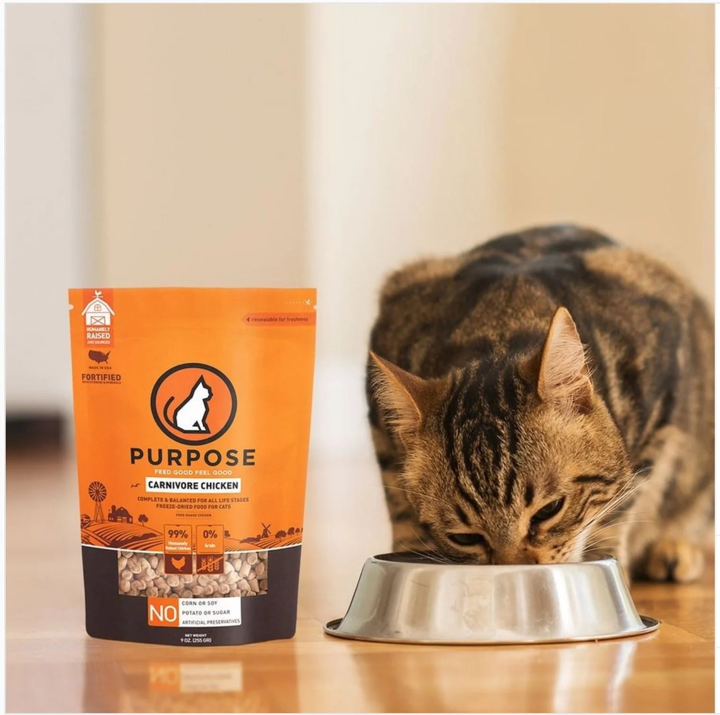 PURPOSE - CARNIVORE CHICKEN FREEZE-DRIED CAT FOOD 凍乾雞肉糧 9OZ (255G)