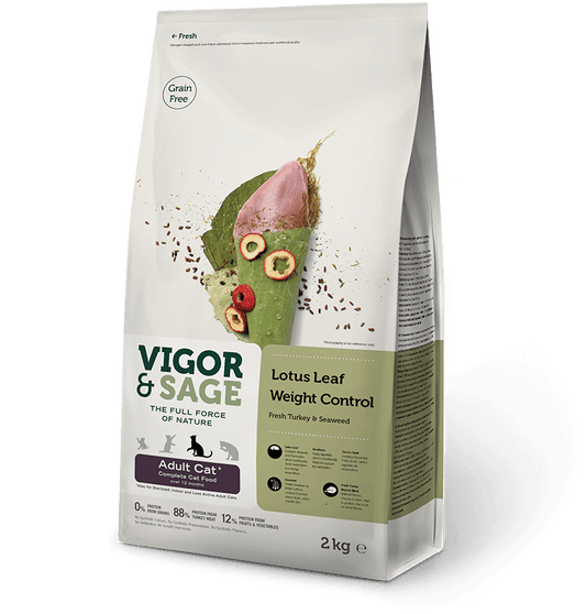 Vigor & Sage – Lotus Leaf Weight Control 火雞肉、荷葉減重配方[無穀物][成貓]2KG